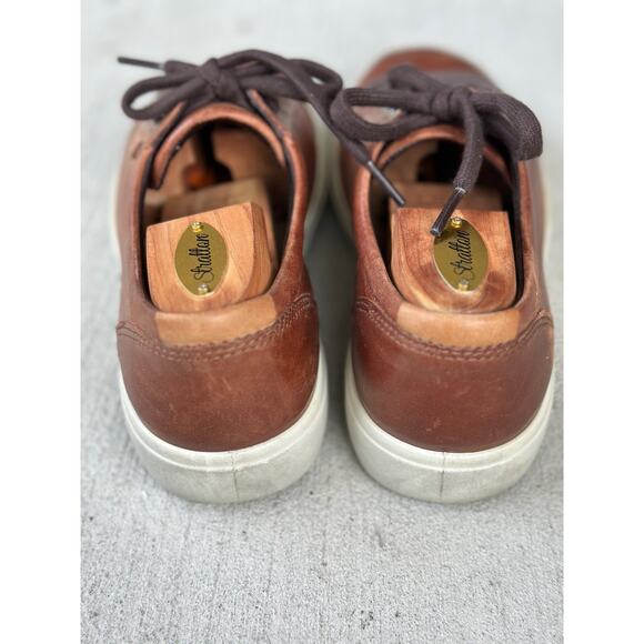 Ecco Soft 7 Sleek Scandinavian Design Men’s 7 Brown Leather Sneaker Shoe Comfort - Picture 4 of 7